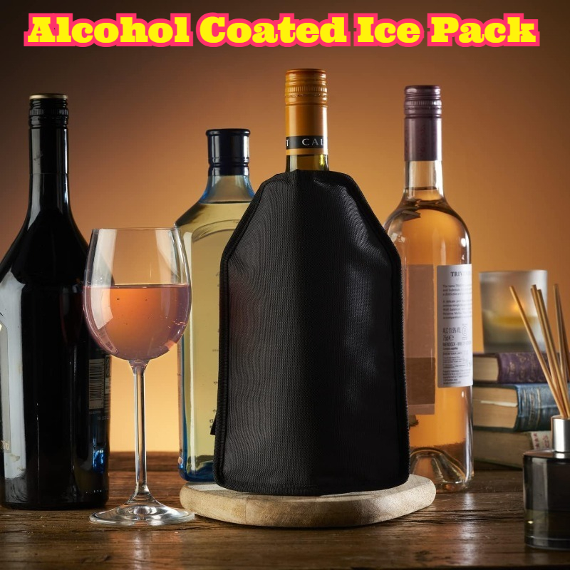 Wine Chiller Sleeve - Nylon-Gewebe Gel-Eiswein-Hülle Schnellkühlender Weinkühler Wiederverwendbarer Weinflaschenkühler