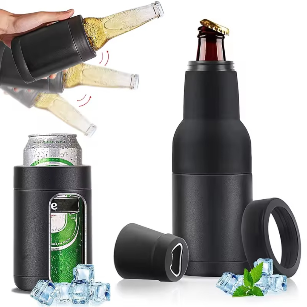 Wine Beer Holder - 3-in-1 Edelstahl Bierflaschenkühler Isolierter Doppelwandiger Bierflaschenisolator