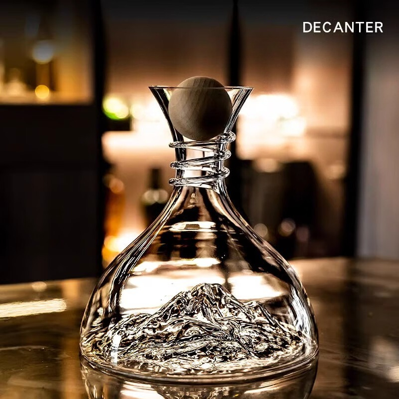 Decanter Aerator Set - Kristall-Eisberg-Form Schnellbelüftender Weindekanter Weinglas-Set Haushalts-Rotwein-Separator Kreative