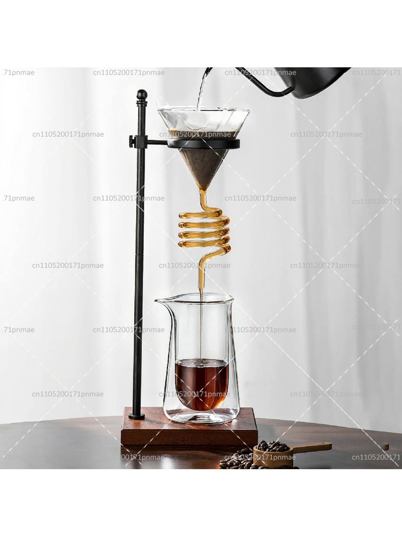 Decanter Aerator Set - Elegantes Spiral-Glas-Kaffeefilter-Set mit Rotwein-Aerator-Dekanter & Kühlbecher-Brühtrichter