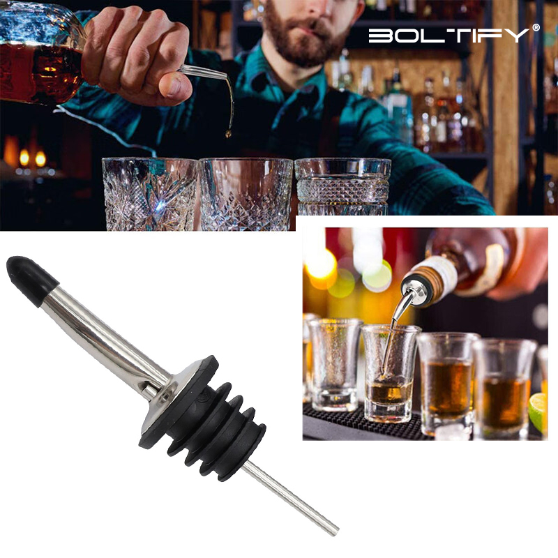 Wine Aerator Pour - BOLTIFY Silberne Likörausgießer, Edelstahl-Flaschenausgießer für Alkohol,