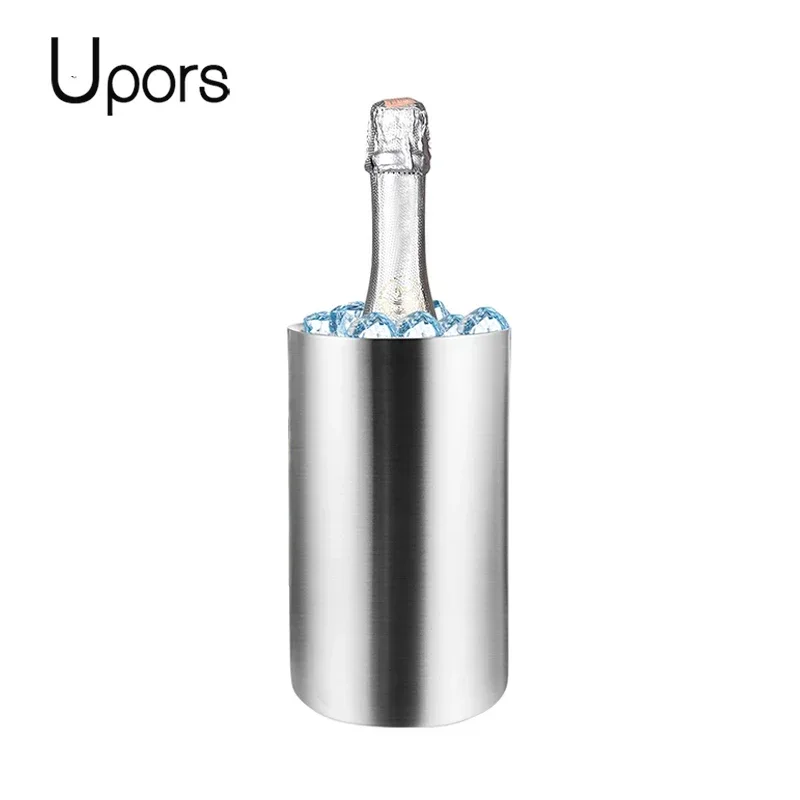 Wine Chiller Sleeve - UPORS Edelstahl Weinkühler Eimer Doppelwandiger Weinflaschenkühler
