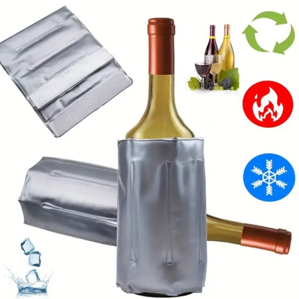 Wine Chiller Sleeve - Getränkebeutel Wiederverwendbare Weinkühltasche Grau Schnellkühlende Weinkühler-Hülle