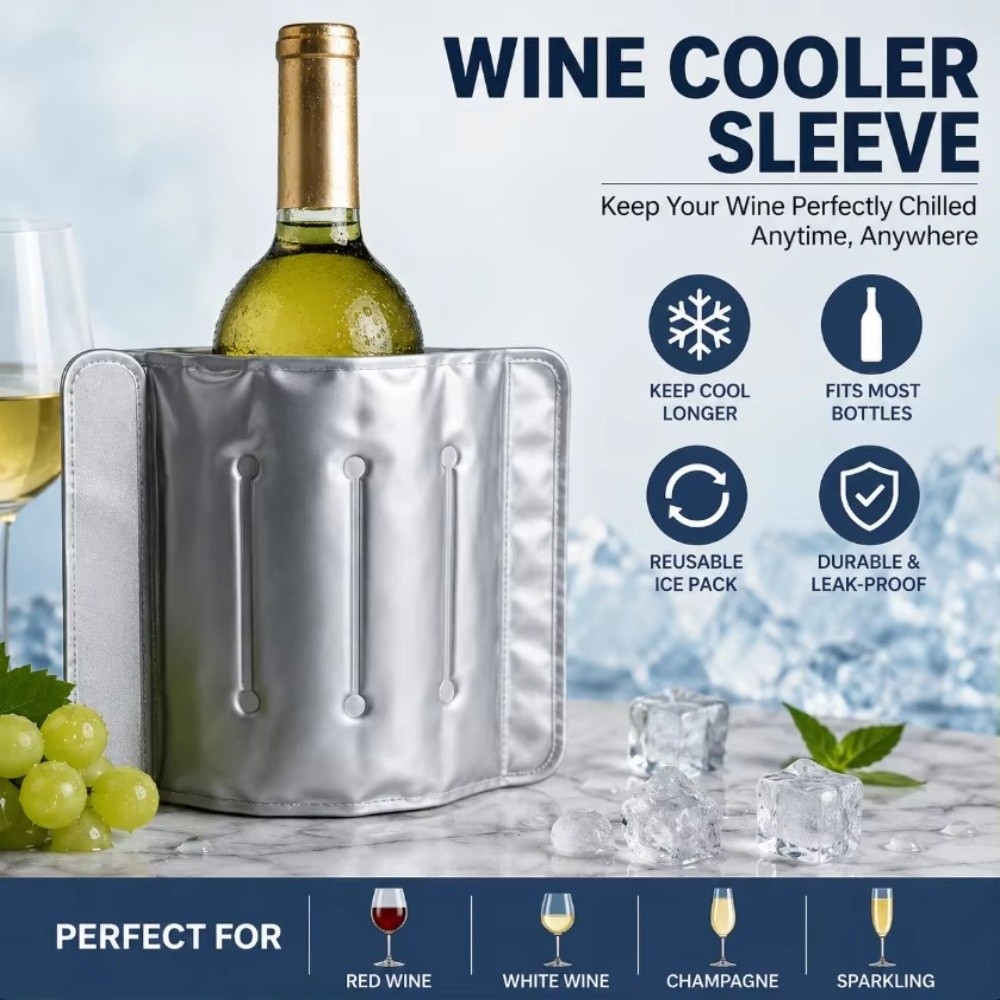 Wine Chiller Sleeve - Rapid 33cm x 18cm Weinkühltasche, wiederverwendbar,