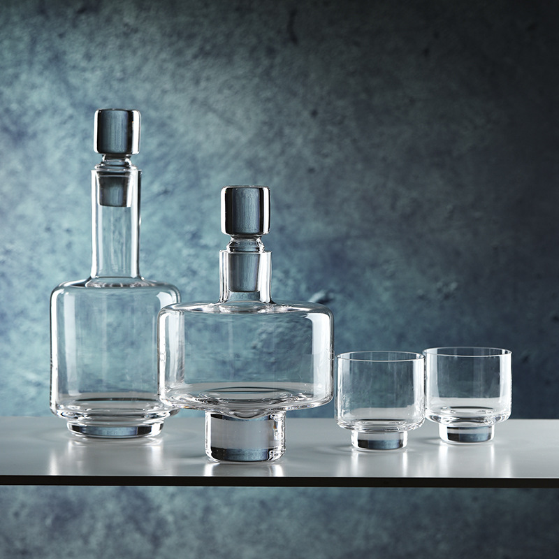 Decanter Aerator Set - Modernes Minimalistisches Strukturiertes Kristall-Likör-Set Eleganter Glas-Weinbelüfter