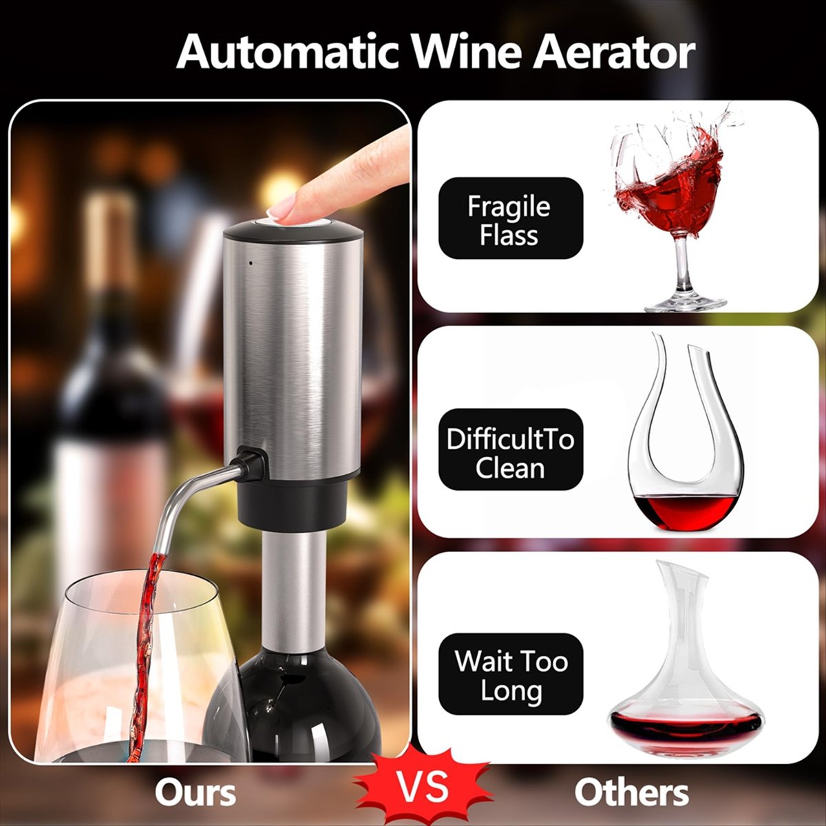 ETRT Elektrischer Weinbelüfter – Decanter Aerator Set Bewertung und Preis
