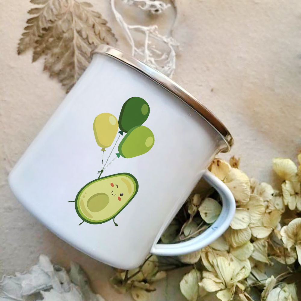 Cartoon Avocado Druck Emaille  – Wine Beer Best Bewertung und Preis